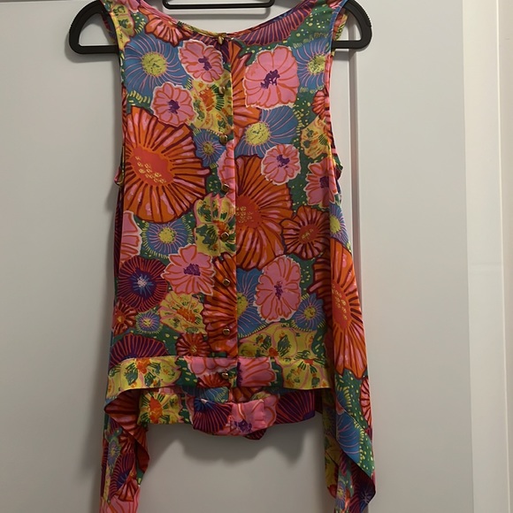 Leifsdottir Sleeveless Silk Floral Blouse Size 4 - Picture 5 of 7